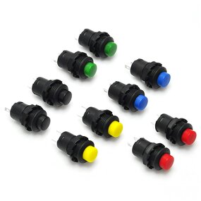 Push Button Switch - Manufacturer - DS427 12mm 2PIN Self Reset Momentary Black