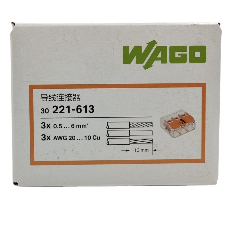 WAGO Splicing Connector - Manufacturer - 221-613 0.5-6mm2 Lever Type