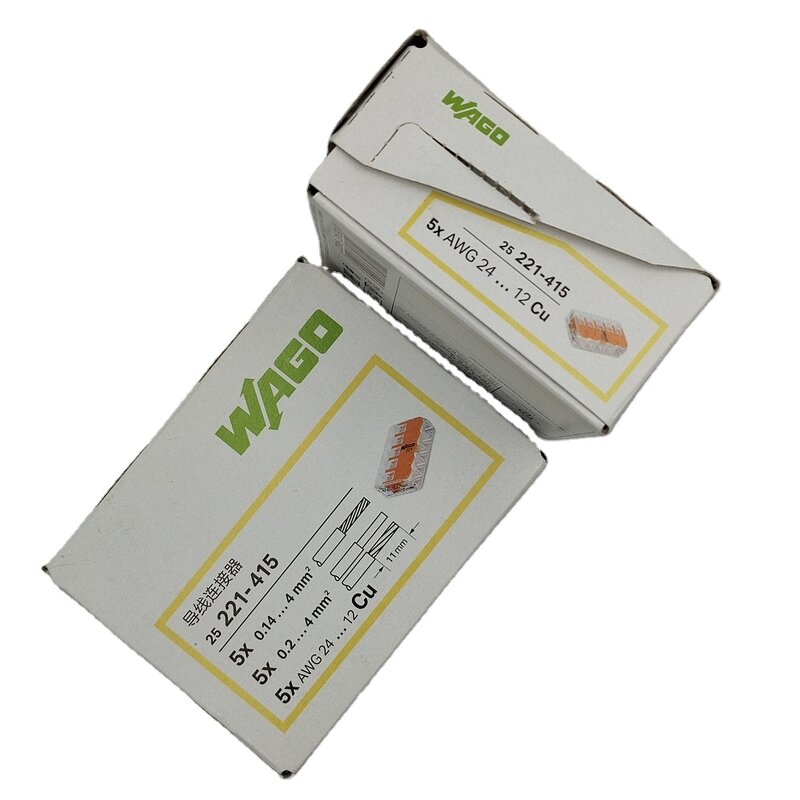 WAGO Splicing Connector - Manufacturer - 221-415 5 Way 4mm2 Lever Type