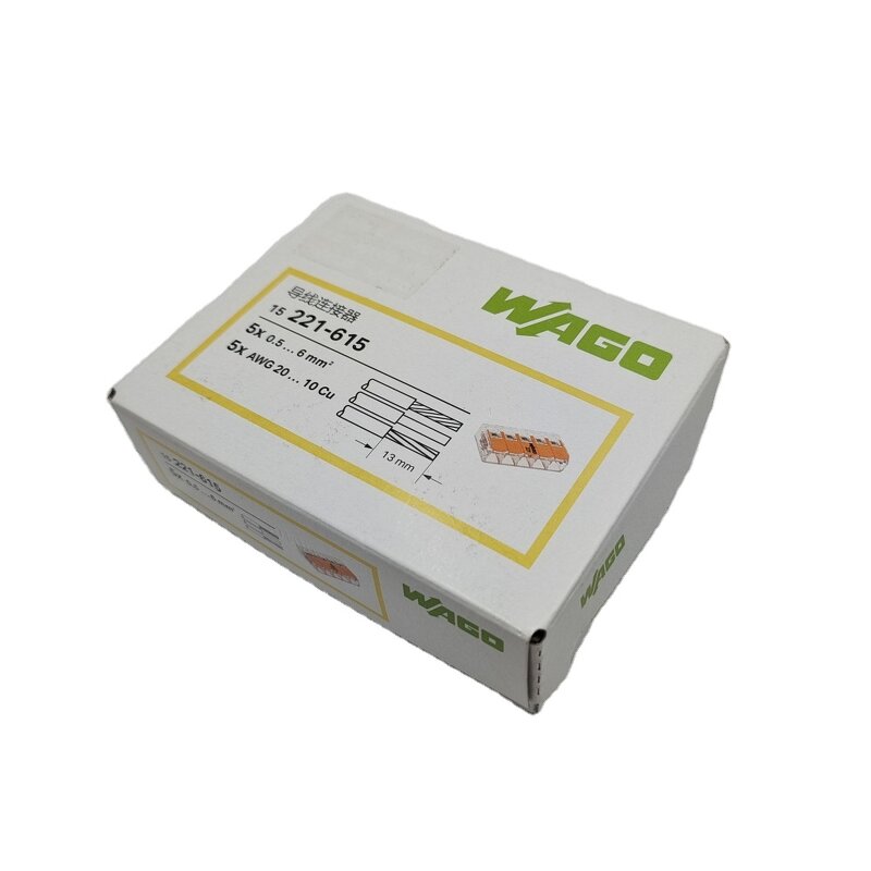 WAGO Terminal Connector - Manufacturer - 221-615 5 Pins 0.5-6mm2 Quick Connect