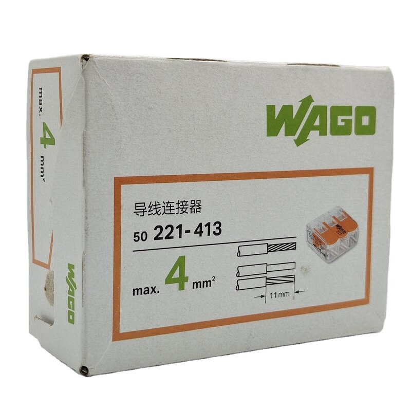 WAGO Splicing Connector - Manufacturer - 221-413 3 Way Terminal Lever Type
