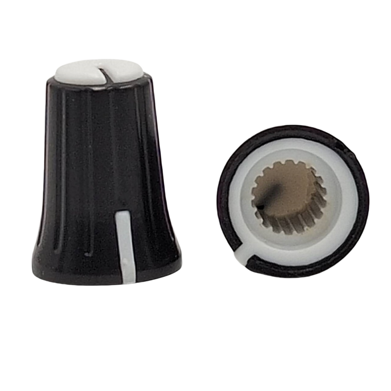 Potentiometer Knob - Manufacturer - 12*17mm Plastic Knurled 6mm Audio Volume