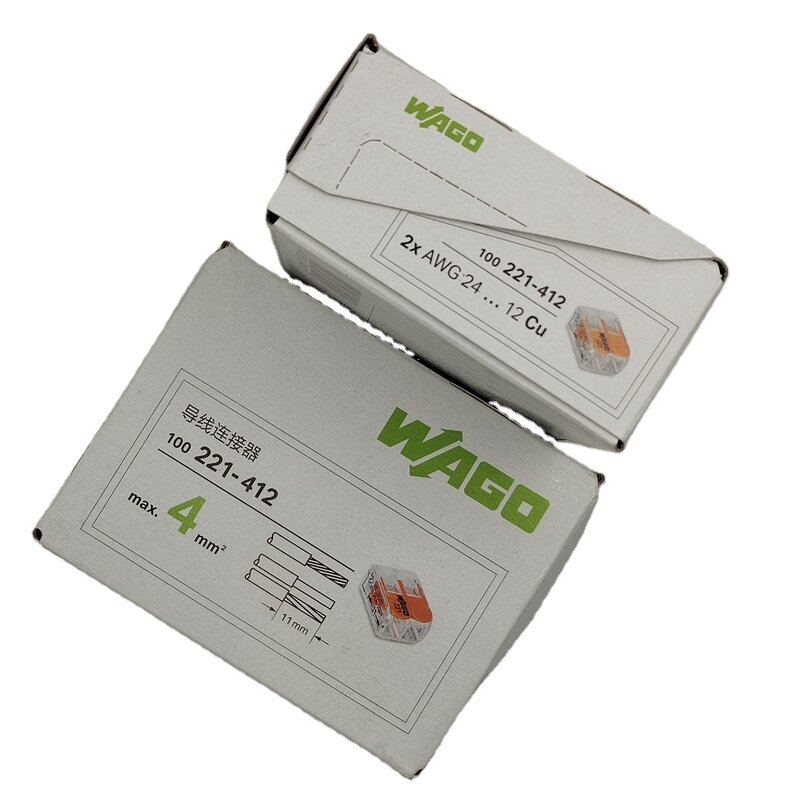 WAGO Splicing Connector - Manufacturer - 221-412 2 Way 4mm2 Lever Type