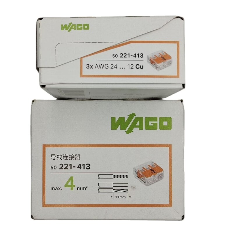 WAGO Splicing Connector - Manufacturer - 221-413 3 Way Terminal Lever Type