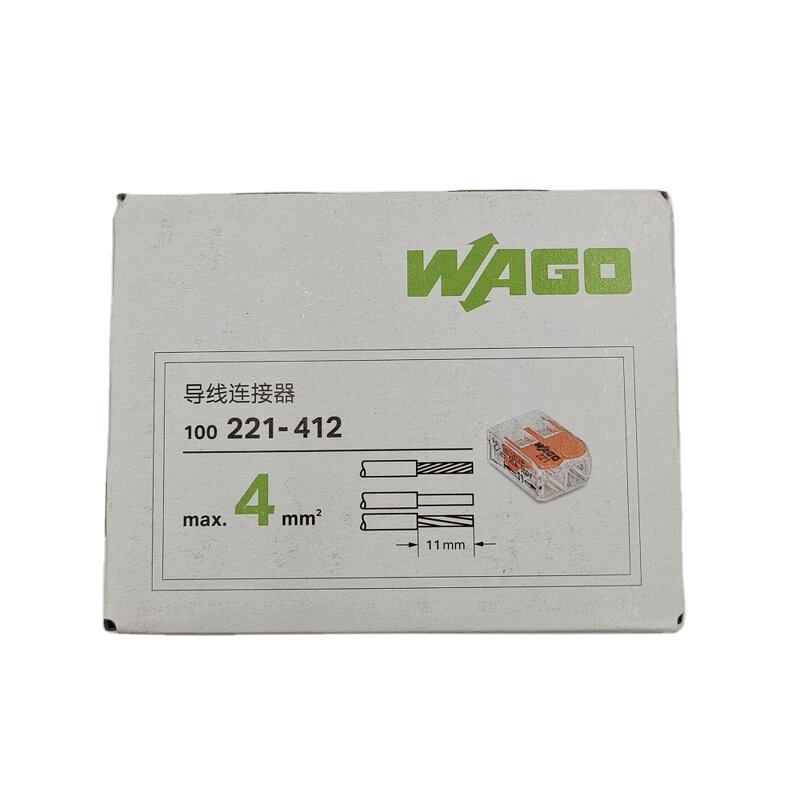 WAGO Splicing Connector - Manufacturer - 221-412 2 Way 4mm2 Lever Type