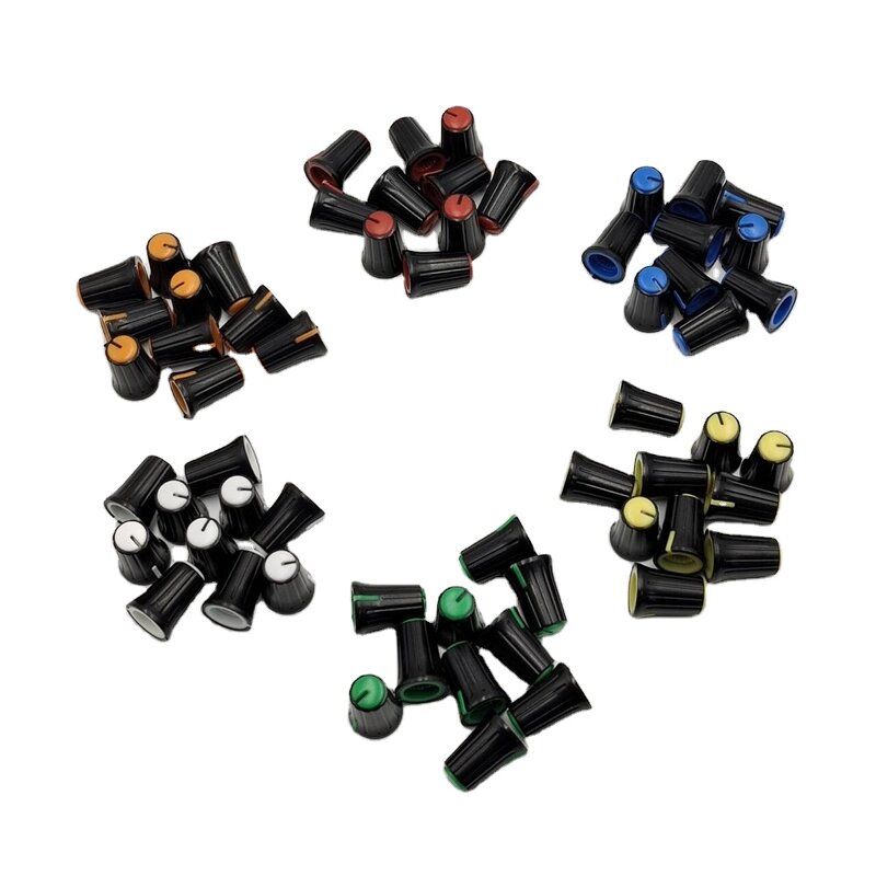 Potentiometer Knob - Manufacturer - 12*17mm Multicolor Knurled 6mm Shaft