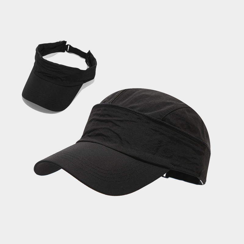 Baseball Cap - Manufacturer - Trendy Solid Dual-Use Quick-Dry Breathable Visor Ponytail Hat