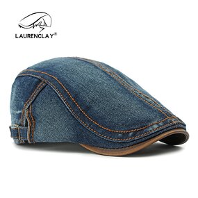 Peaked Cap - Manufacturer - 2025 Vintage British Denim Cotton Leisure Beret Cap