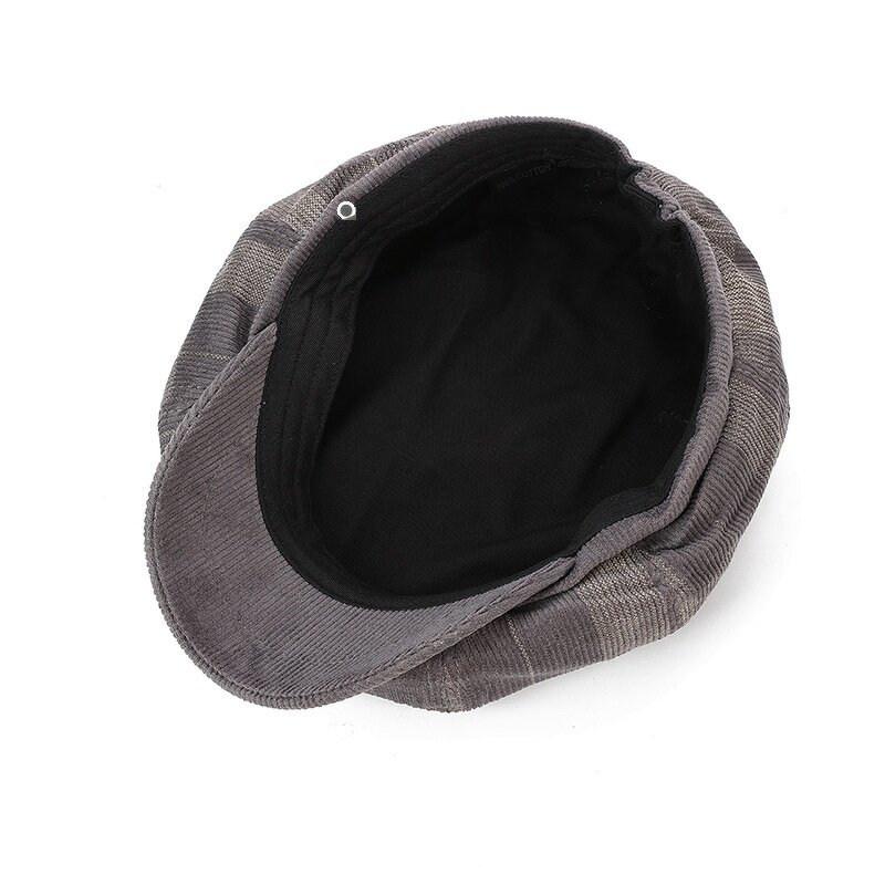 Newsboy Hat - Manufacturer - New Canvas Striped Street Outdoor Octagonal Beret Hat