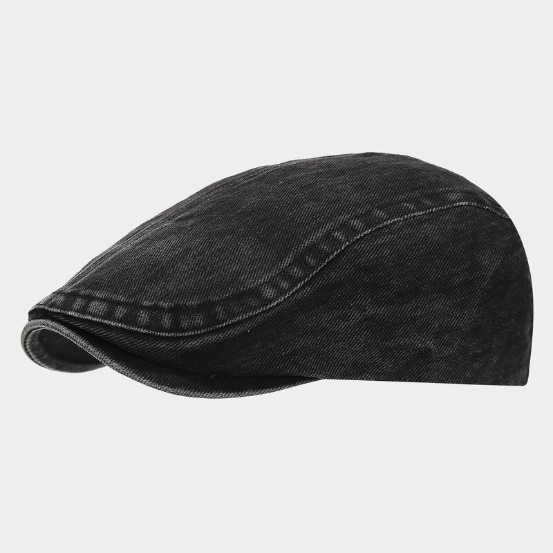 French Beret - Manufacturer - Retro Vintage Washed Denim Panel Breathable Summer Winter Sports Cap