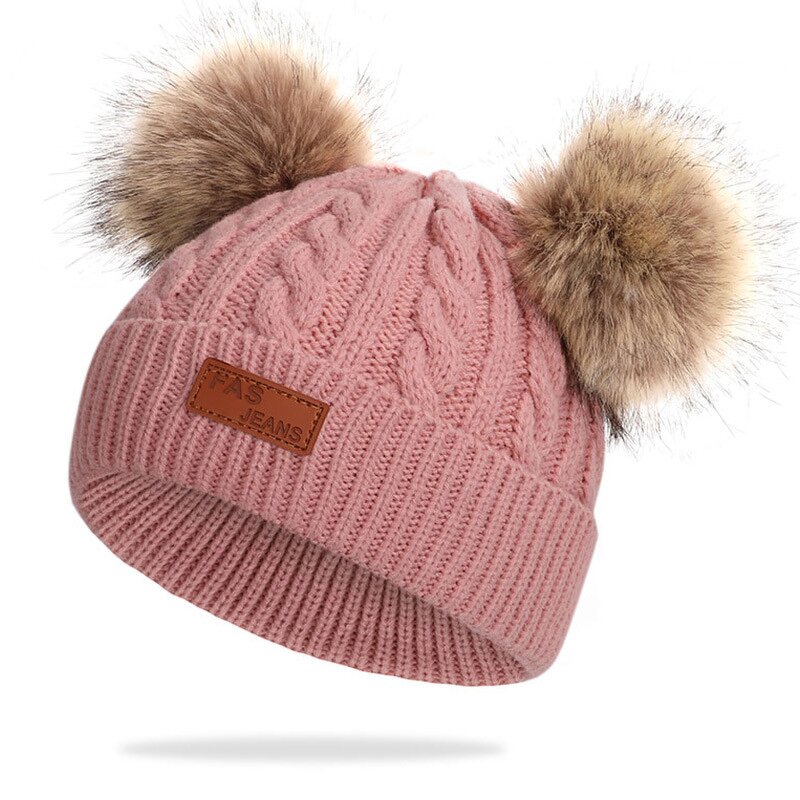 Beanie Hat - Manufacturer - Warm Cable Knit Children Soft Pom Pom Outdoor Warm Hat