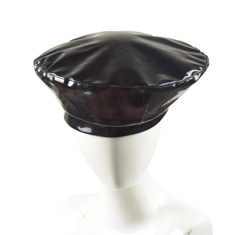 Beret Hat - Manufacturer - Patent Leather PU Slouchy Captain Flat Top Lightweight Cap