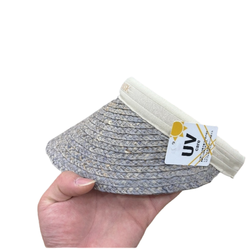Sun Visor - Manufacturer - Wholesale Brand Raffia Wide Brim Ponytail Beach Straw Hat