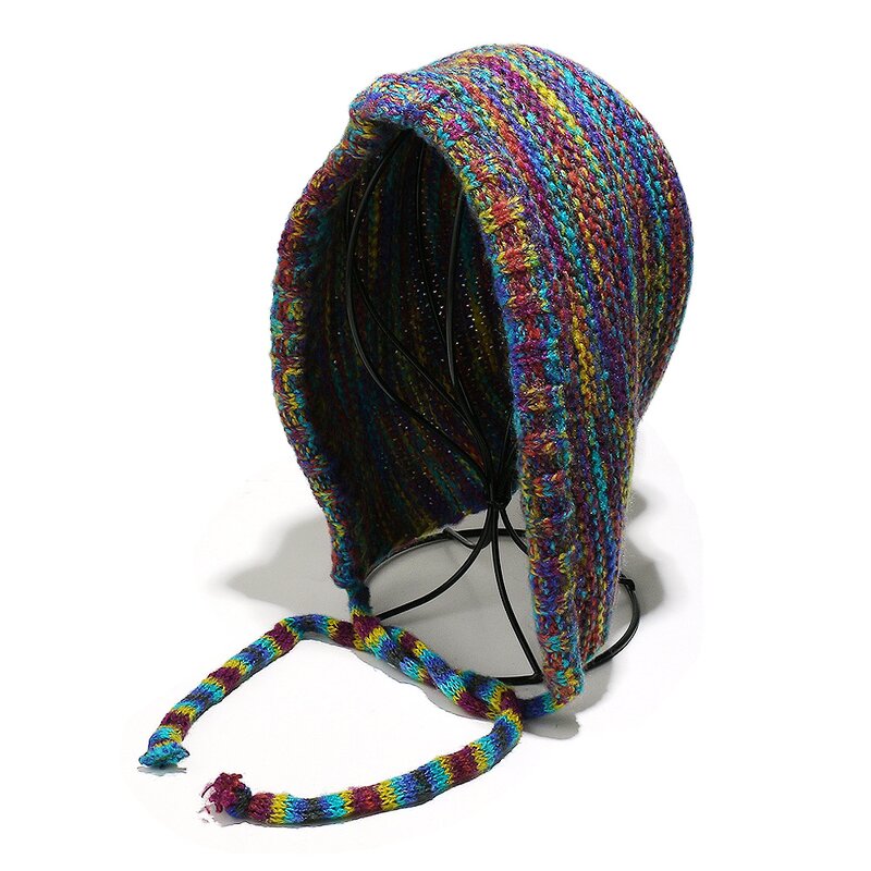 Knitted Hat - Manufacturer - New Autumn Winter Strap Gradient Color Warm Pullover Cap