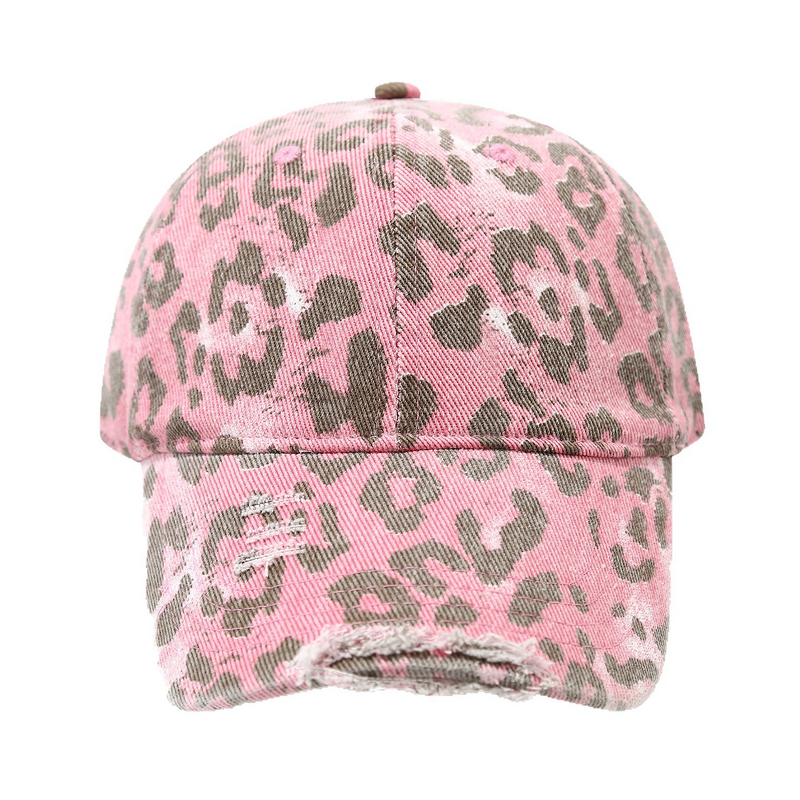 Bucket Hat - Manufacturer - Women Pink Leopard Print Spring Summer Adjustable Cap