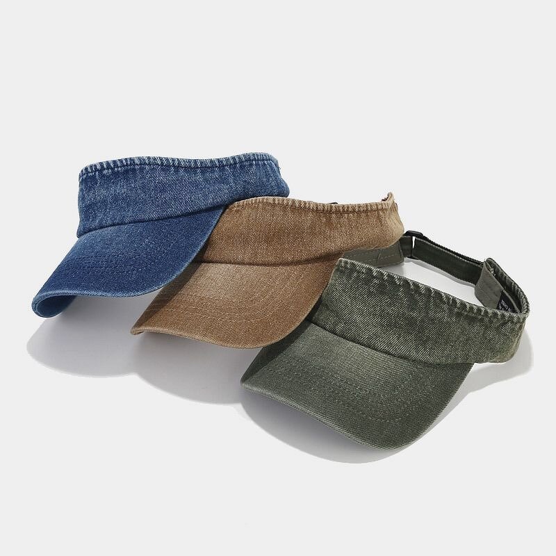 Bucket Hat - Manufacturer - Unisex Retro Denim Hollow Summer Sun Protection Striped Hat