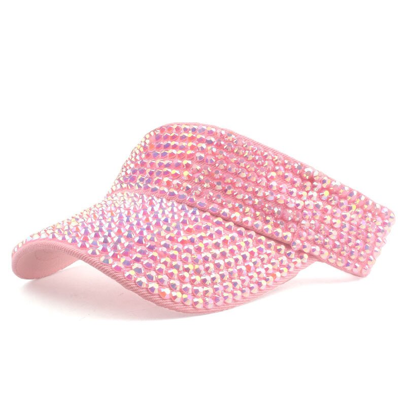 Sun Visor - Manufacturer - Unisex Summer Rhinestone Adjustable UV Protection Top Cap
