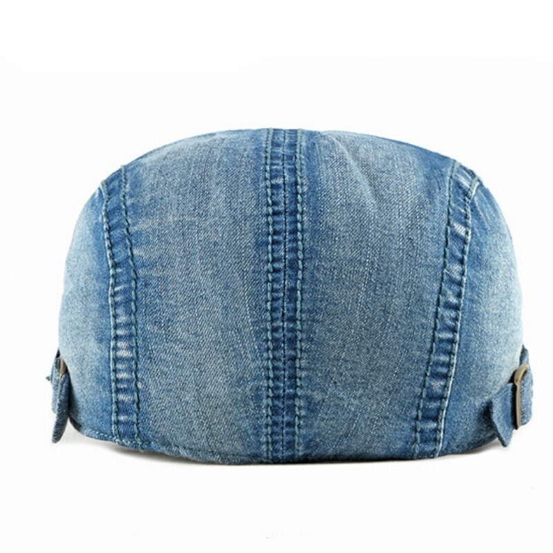 Newsboy Cap - Manufacturer - Unisex 4-Colour Stock Washed Denim Flat Ivy Gatsby Beret