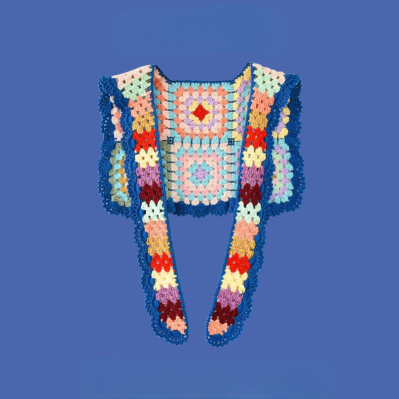 Scarf - Manufacturer - Sleeveless Wool Hand Knit Hollow Flower Summer Shawl Cape