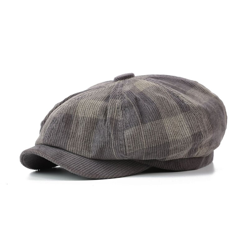 Newsboy Hat - Manufacturer - New Canvas Striped Street Outdoor Octagonal Beret Hat