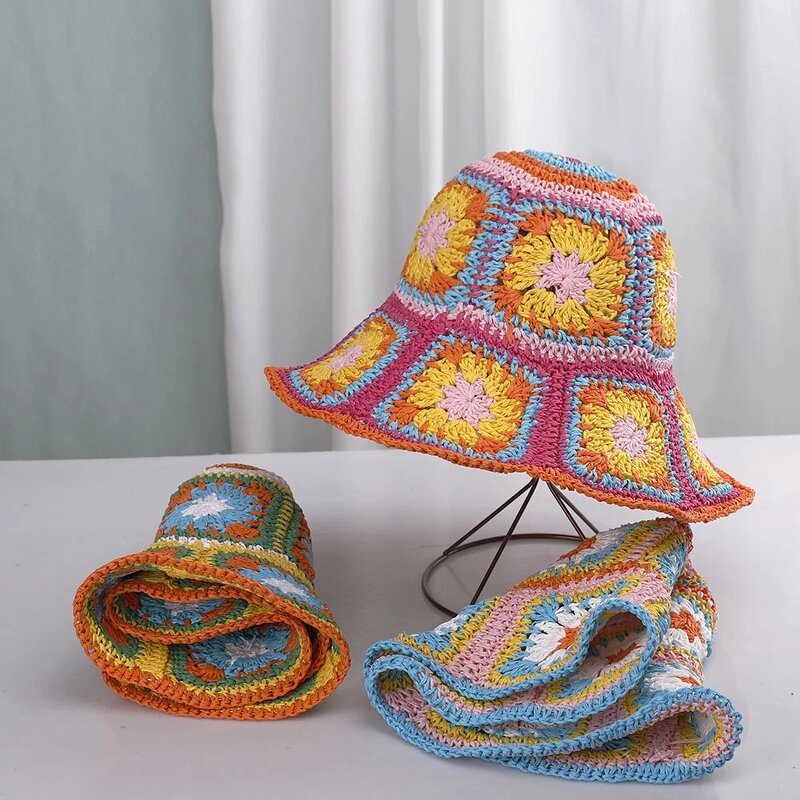 Sun Hat - Manufacturer - BOHO Women Handmade Crochet UV Protection Wide Brim Hat