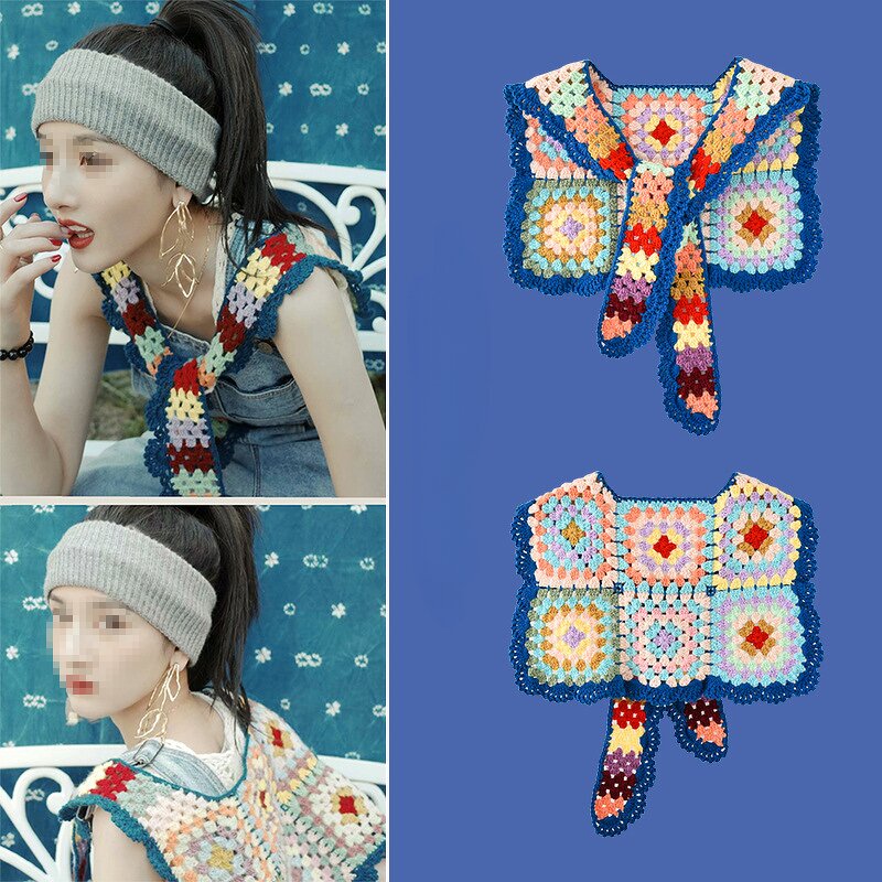 Scarf - Manufacturer - Sleeveless Wool Hand Knit Hollow Flower Summer Shawl Cape