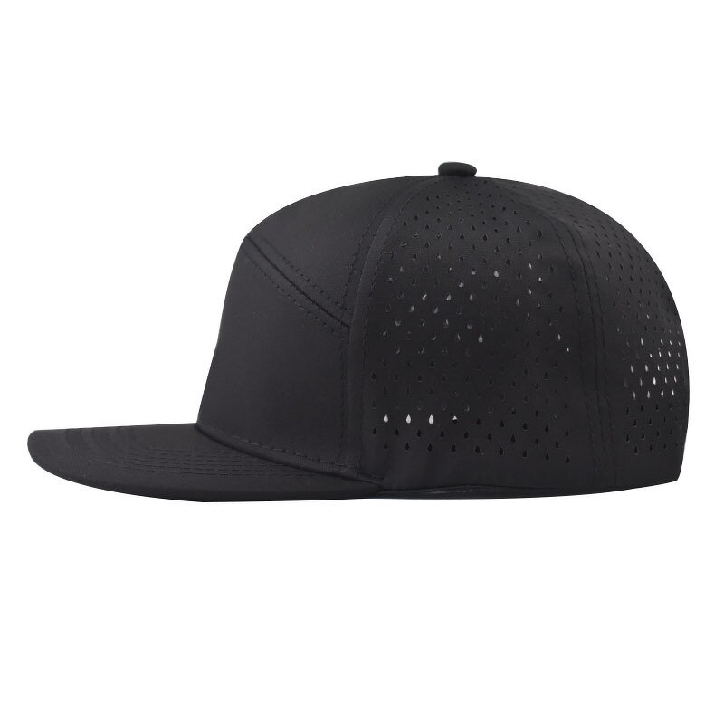 Snapback Cap - Manufacturer - Custom Logo Flat Bill Laser Hole Waterproof Quick Dry Cap