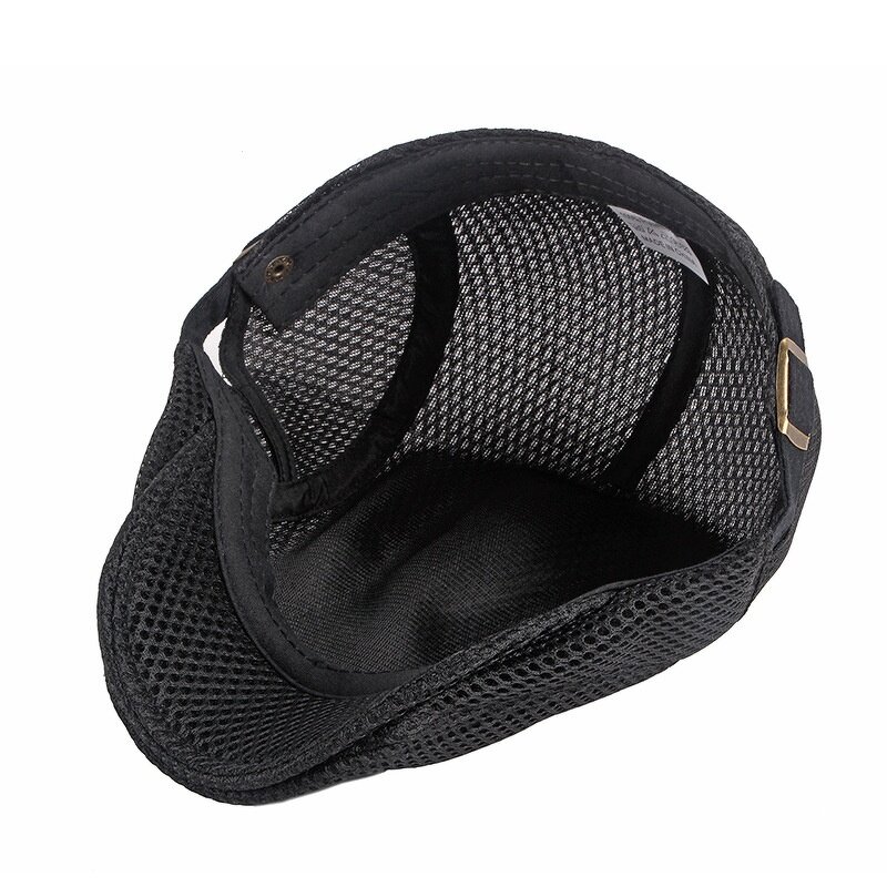 Flat Cap - Manufacturer - Unisex Adjustable Mesh Breathable 12 Solid Colour Newsboy Beret