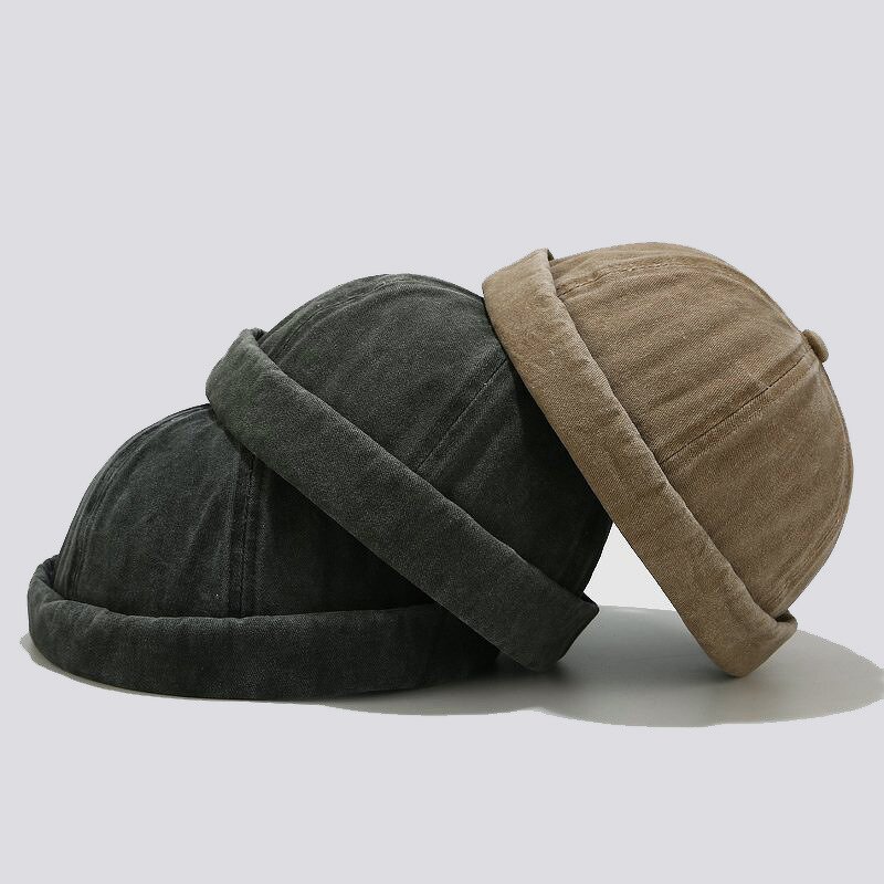 Beanie Cap - Manufacturer - Retro Washed Denim Hip Hop Melon Sailor Beret Hat