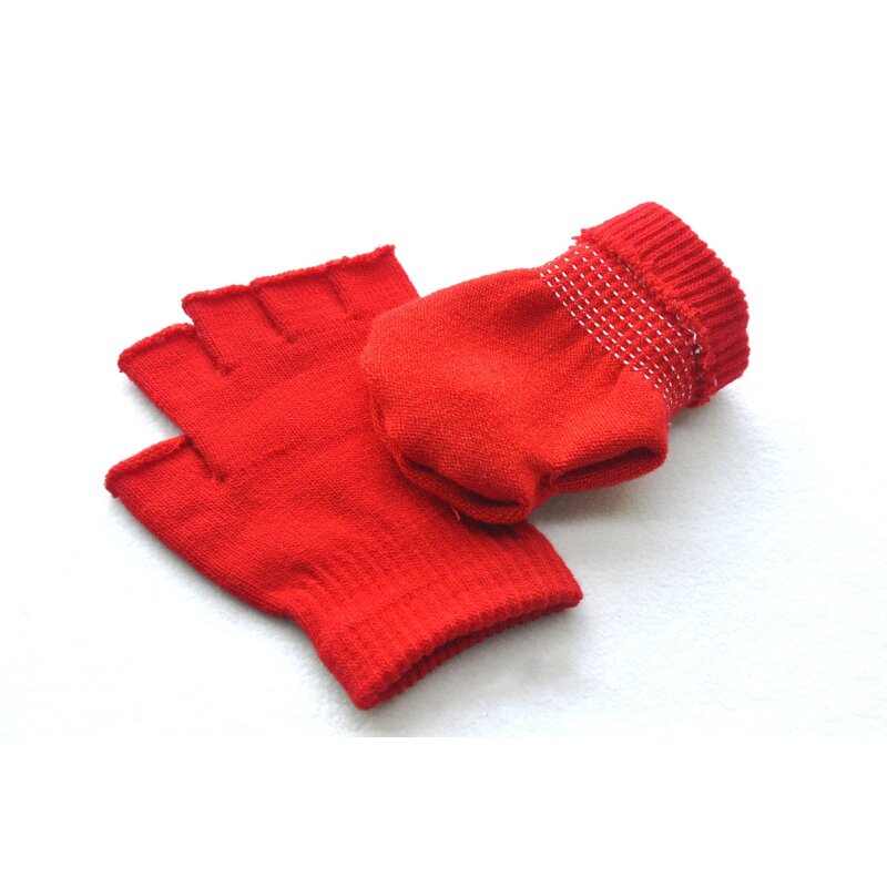 Gloves - Manufacturer - Fingerless Kids Winter Solid Color Knit Acrylic Gloves