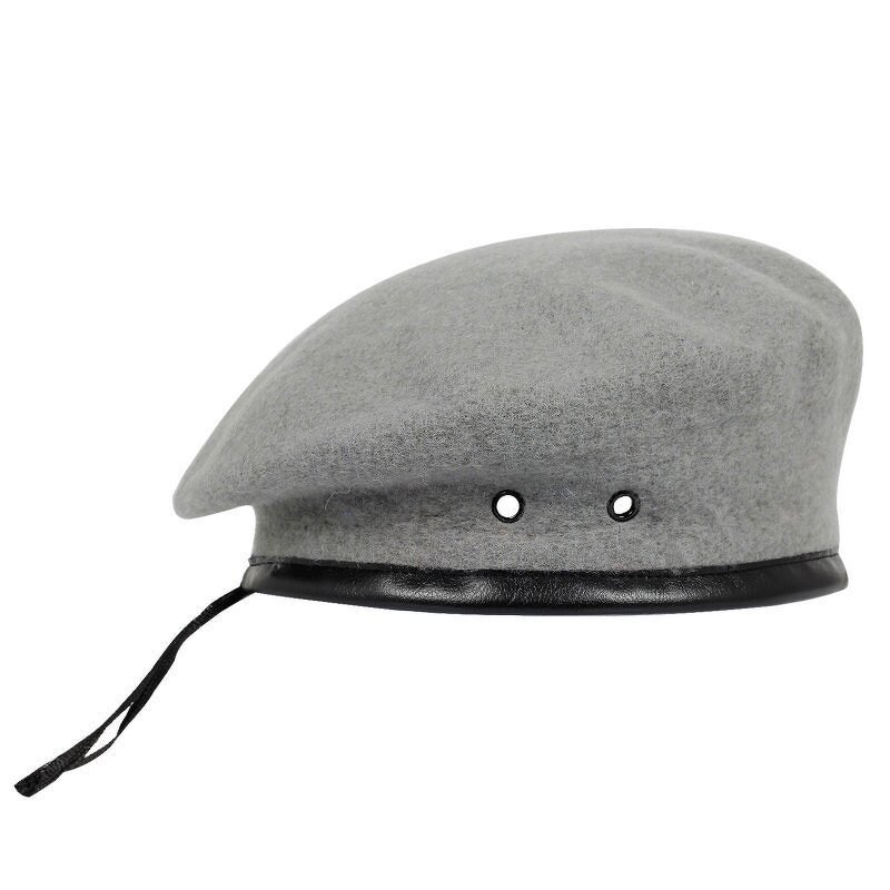 Beret Hat - Manufacturer - British Wool Leather Solid Classic Artist Painter Hat - Custom Embroidery