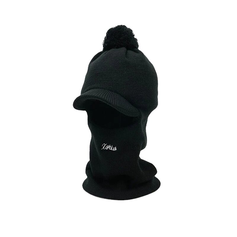 Balaclava - Manufacturer - New Knitted Visor Pompom Winter Face Ear Cover Neck Warmer