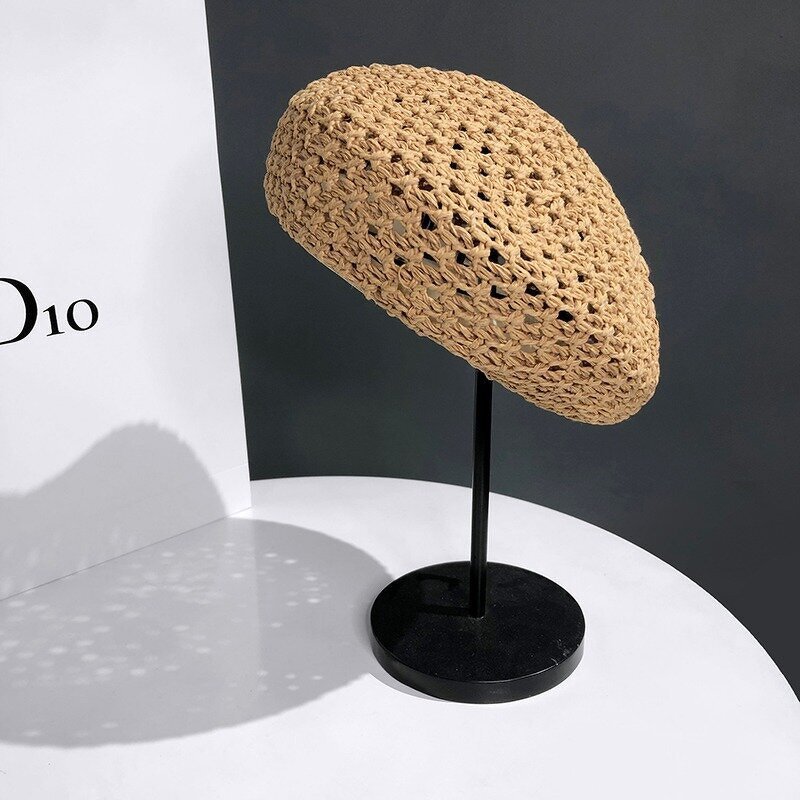 Straw Beret - Manufacturer - Women Summer Breathable French Classic Artist Sun Hat