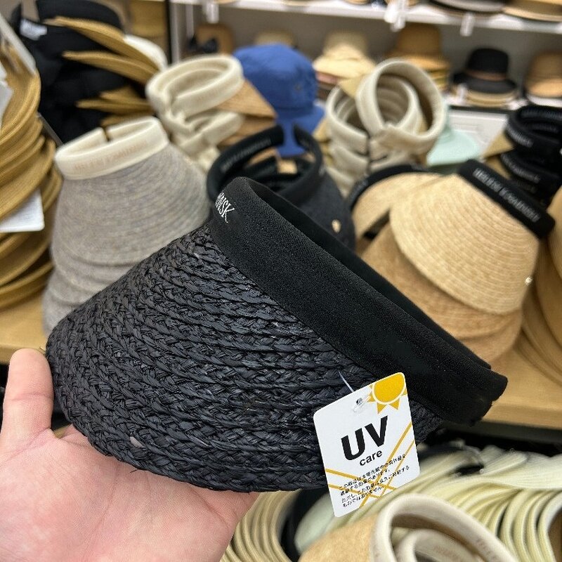 Sun Visor - Manufacturer - Wholesale Brand Raffia Wide Brim Ponytail Beach Straw Hat