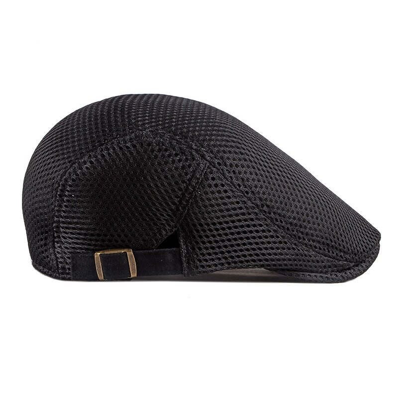 Flat Cap - Manufacturer - Unisex Adjustable Mesh Breathable 12 Solid Colour Newsboy Beret