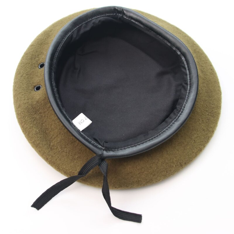 Beret Hat - Manufacturer - British Wool Leather Solid Classic Artist Painter Hat - Custom Embroidery