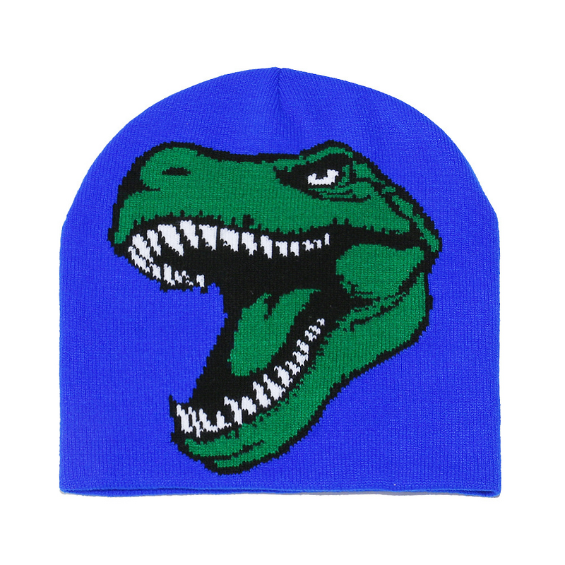 Beanie Hat - Manufacturer - Wholesale Cartoon Dinosaur Jacquard Custom Logo Winter Knitted Hat