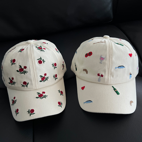 Baseball Cap - Manufacturer - New Embroidered Graffiti Rose Soft Top Adjustable Hat