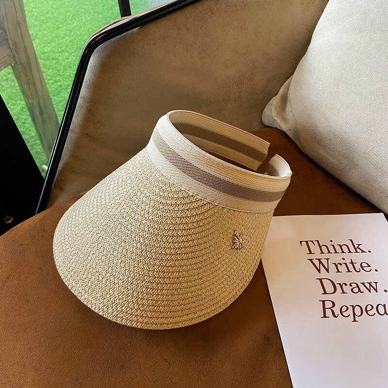 Sun Visor - Manufacturer - Women Straw Large Brim UPF 50+ Ponytail Beach Hat