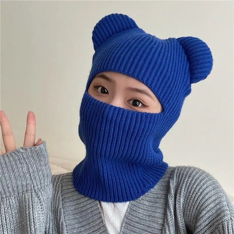 Beanie Hat - Manufacturer - Winter Warm Hooded Scarf Balaclava Knit Skull Beanie Hat