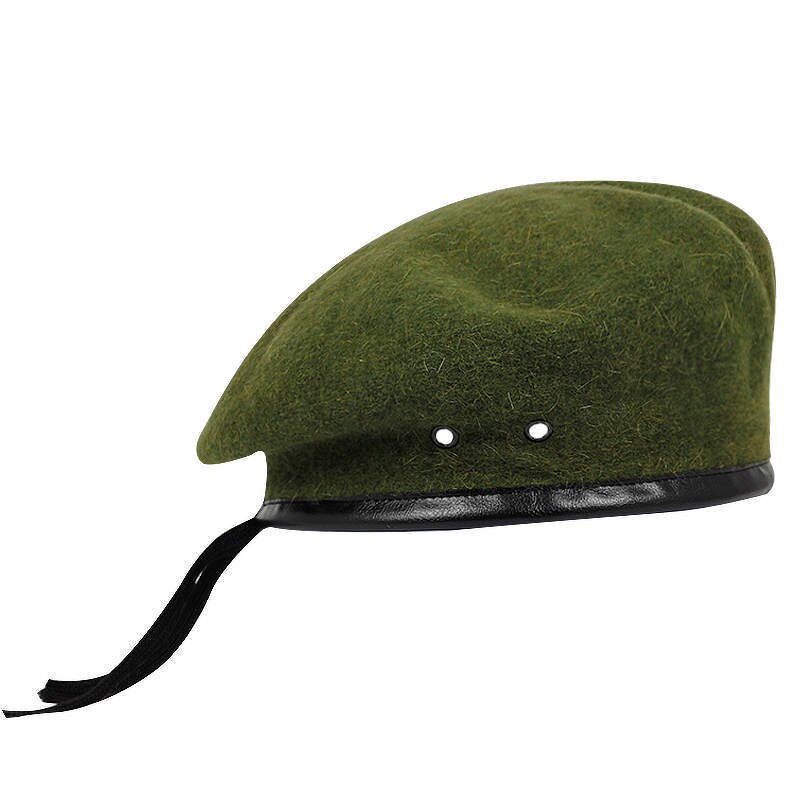Beret Hat - Manufacturer - British Wool Leather Solid Classic Artist Painter Hat - Custom Embroidery