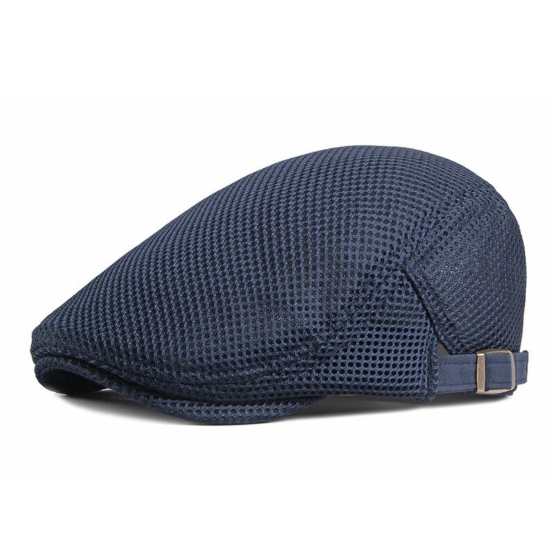 Flat Cap - Manufacturer - Unisex Adjustable Mesh Breathable 12 Solid Colour Newsboy Beret