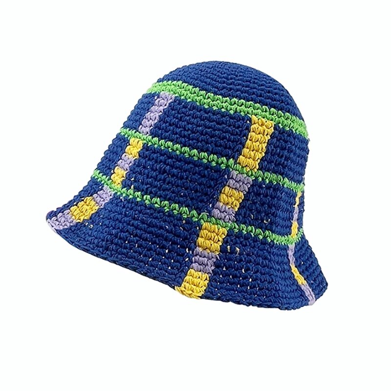 Beanie Hat - Manufacturer - New Striped Handmade Crochet Winter Hip Hop Bucket Hat