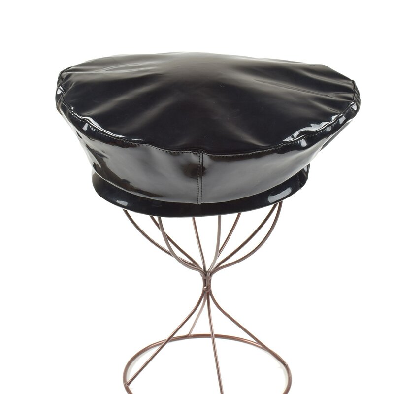Beret Hat - Manufacturer - Patent Leather PU Slouchy Captain Flat Top Lightweight Cap