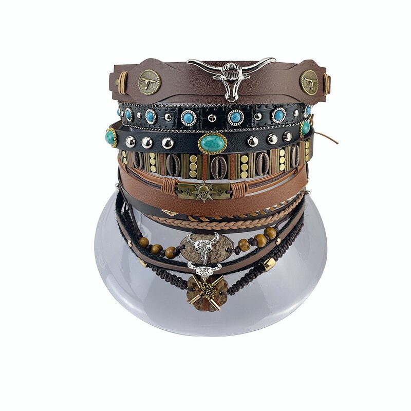 Hatband - Manufacturer - Punk Handwoven Fedora Cowboy Panama Band Western Jewelry