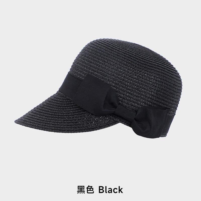 Sun Hat - Manufacturer - Solid Color Straw Wide Brim Foldable Travel Beach Visor Hat