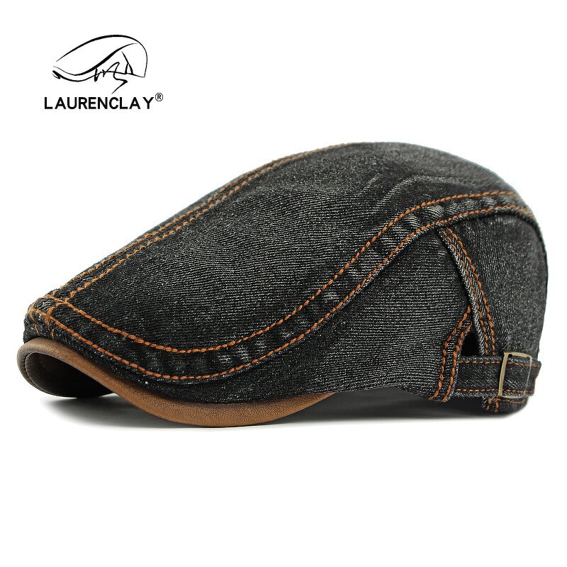 Peaked Cap - Manufacturer - 2025 Vintage British Denim Cotton Leisure Beret Cap