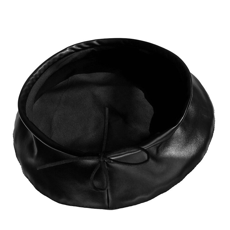 Beret Hat - Manufacturer - Women PU Leather French Artist Painter Retro Boina Cap