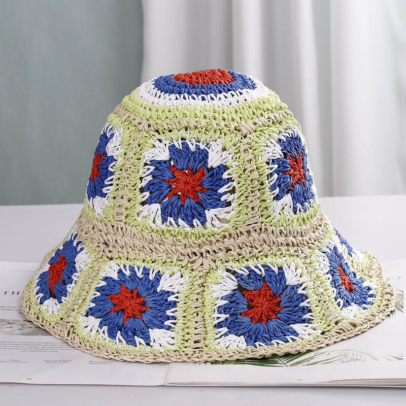 Sun Hat - Manufacturer - Bohemian Women Weave Hollow Flower UV Protection Beach Hat