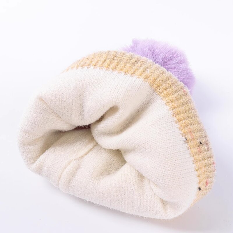 Beanie Hat - Manufacturer - Gradient Knitted Winter Cuffed Thick Warm Unisex Hat